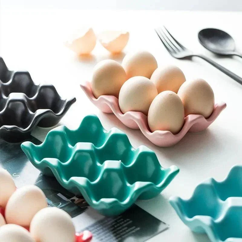 six-grid-ceramic-egg-storage-tray-178202 Six Grid Ceramic Egg Storage Tray 178202