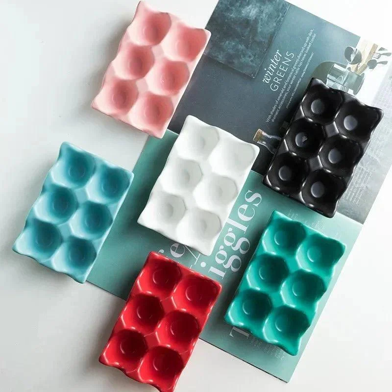 six-grid-ceramic-egg-storage-tray-739611 Six Grid Ceramic Egg Storage Tray 739611