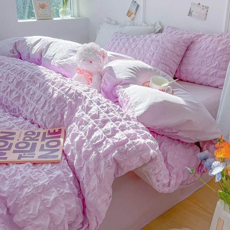 solid-colour-seersucker-single-bedding-set-243514 Solid Colour Seersucker Single Bedding Set 243514