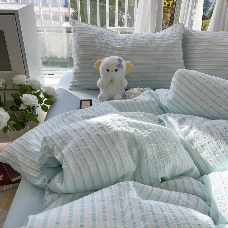 solid-colour-seersucker-single-bedding-set-259923 Solid Colour Seersucker Single Bedding Set 259923
