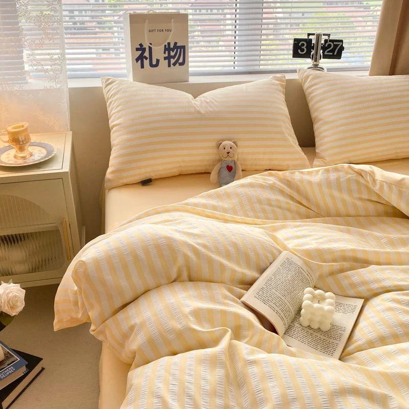 solid-colour-seersucker-single-bedding-set-468839 Solid Colour Seersucker Single Bedding Set 468839