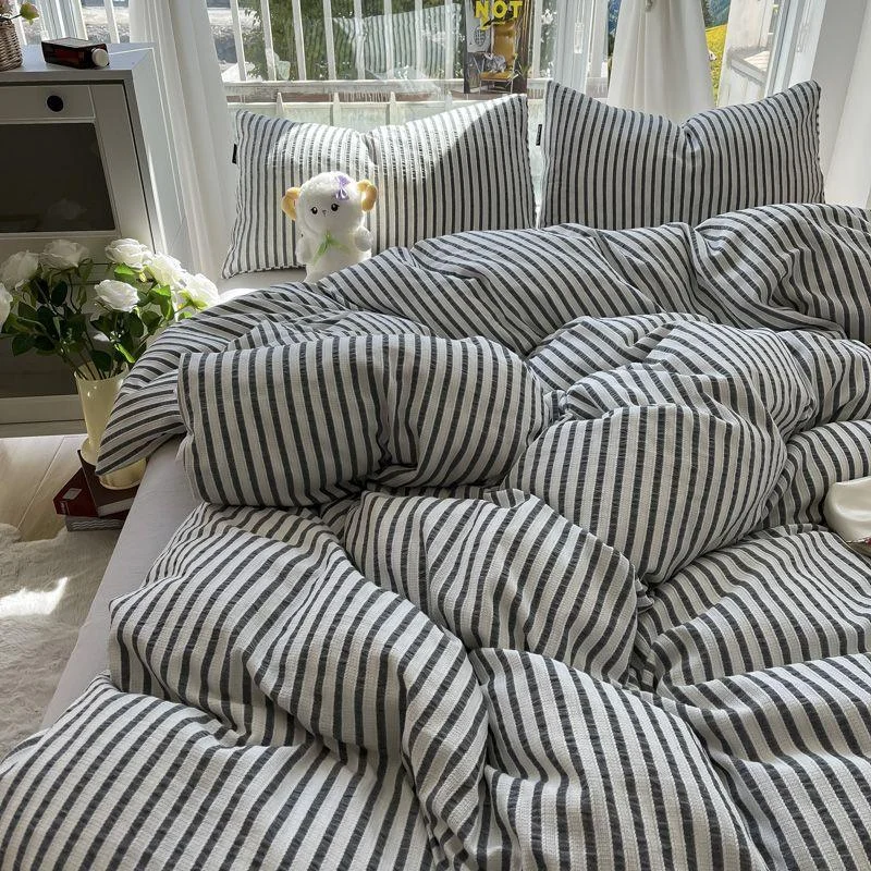 solid-colour-seersucker-single-bedding-set-503436 Solid Colour Seersucker Single Bedding Set 503436