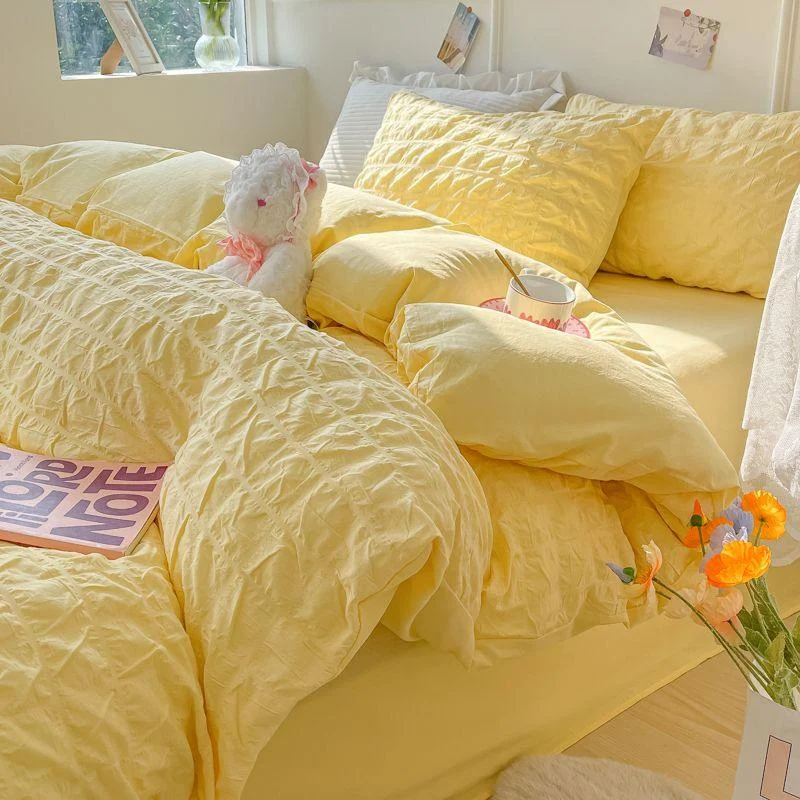 solid-colour-seersucker-single-bedding-set-505902 Solid Colour Seersucker Single Bedding Set 505902