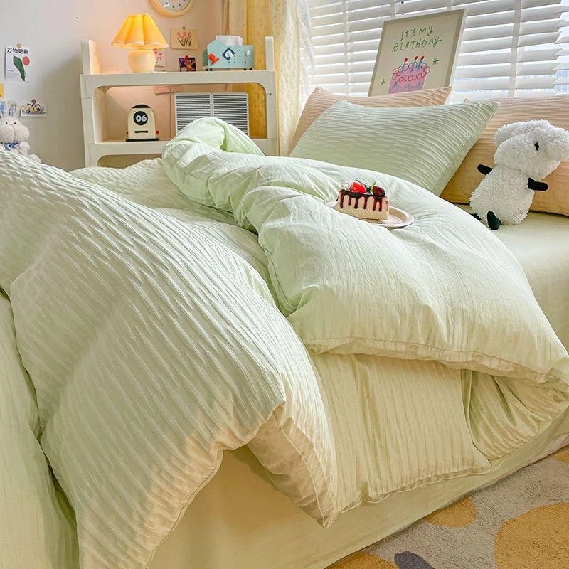 solid-colour-seersucker-single-bedding-set-874962 Solid Colour Seersucker Single Bedding Set 874962