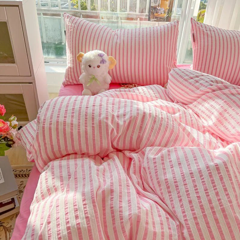 solid-colour-seersucker-single-bedding-set-900335 Solid Colour Seersucker Single Bedding Set 900335