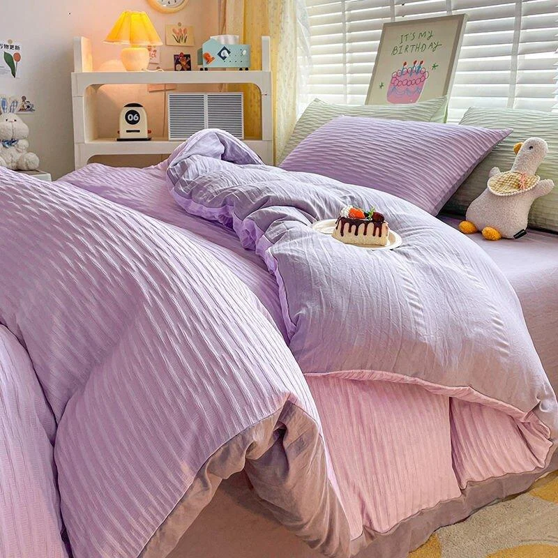 solid-colour-seersucker-single-bedding-set-904166 Solid Colour Seersucker Single Bedding Set 904166