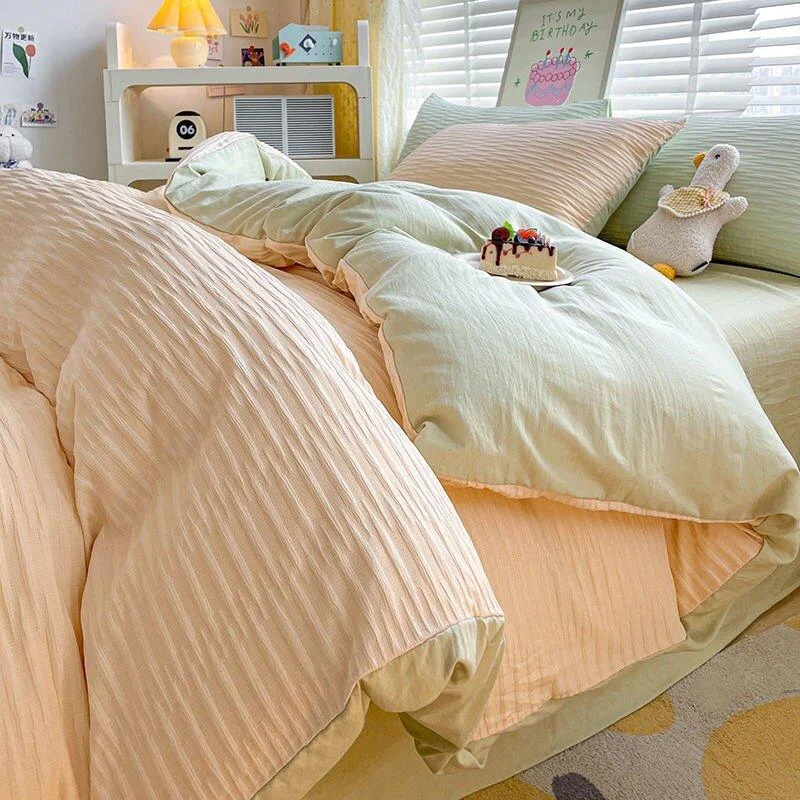 solid-colour-seersucker-single-bedding-set-945681 Solid Colour Seersucker Single Bedding Set 945681