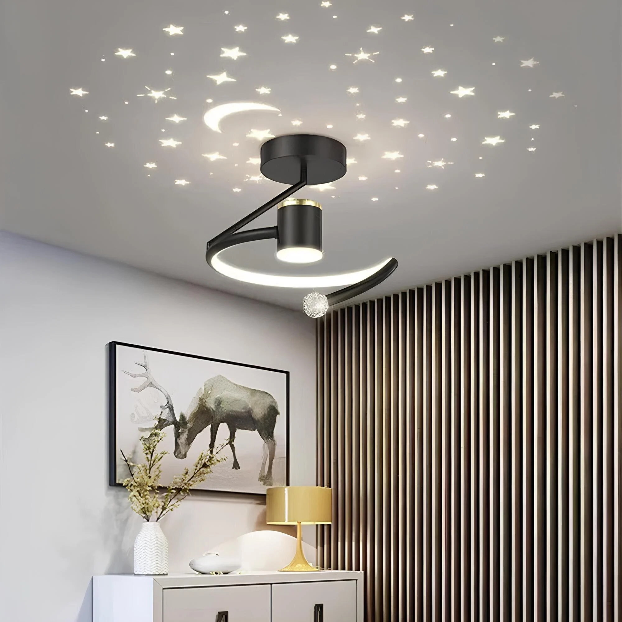 Stellaraura Led Deckenleuchte Modern Design Dimmbar Schwarz Weiss Gold Xlumina 2