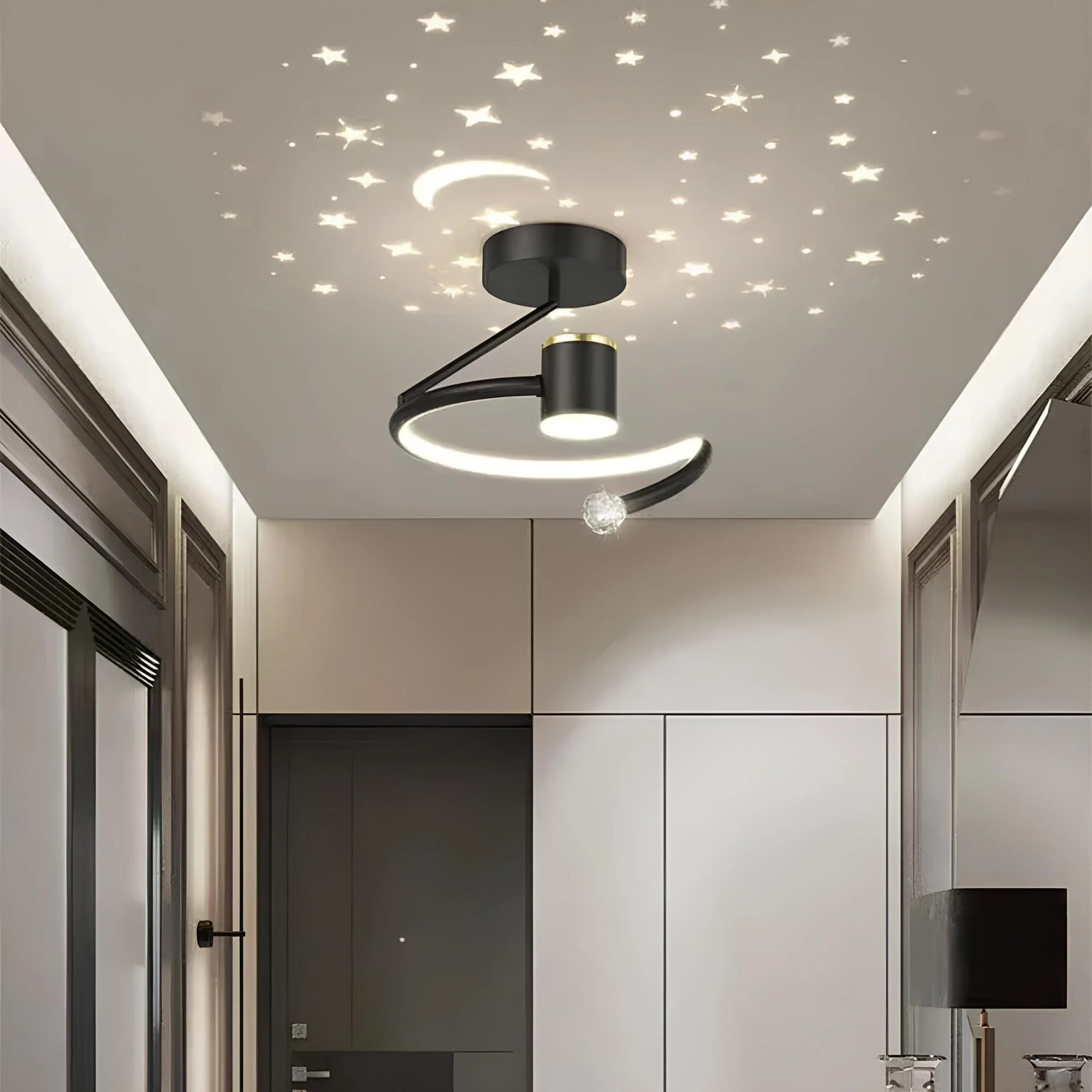 Stellaraura Led Deckenleuchte Modern Design Dimmbar Schwarz Weiss Gold Xlumina 5