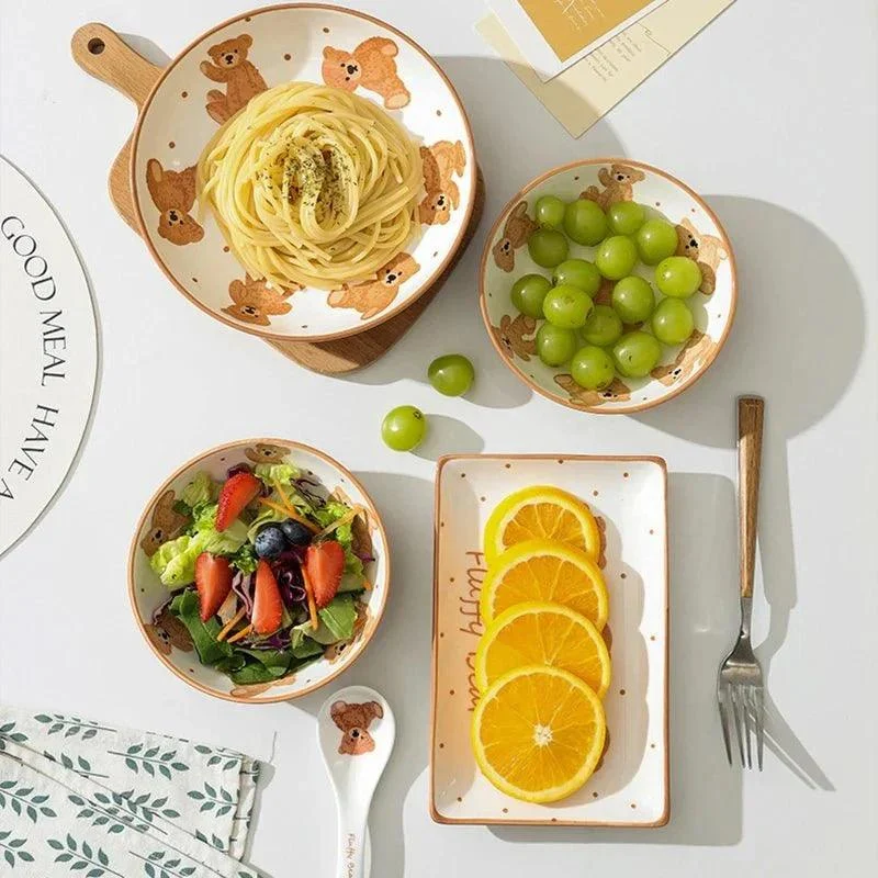 teddy-bear-ceramic-plate-bowl-dinnerware-set-140568 Teddy Bear Ceramic Plate Bowl Dinnerware Set 140568