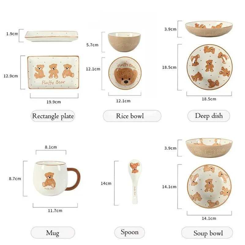 teddy-bear-ceramic-plate-bowl-dinnerware-set-687232 Teddy Bear Ceramic Plate Bowl Dinnerware Set 687232