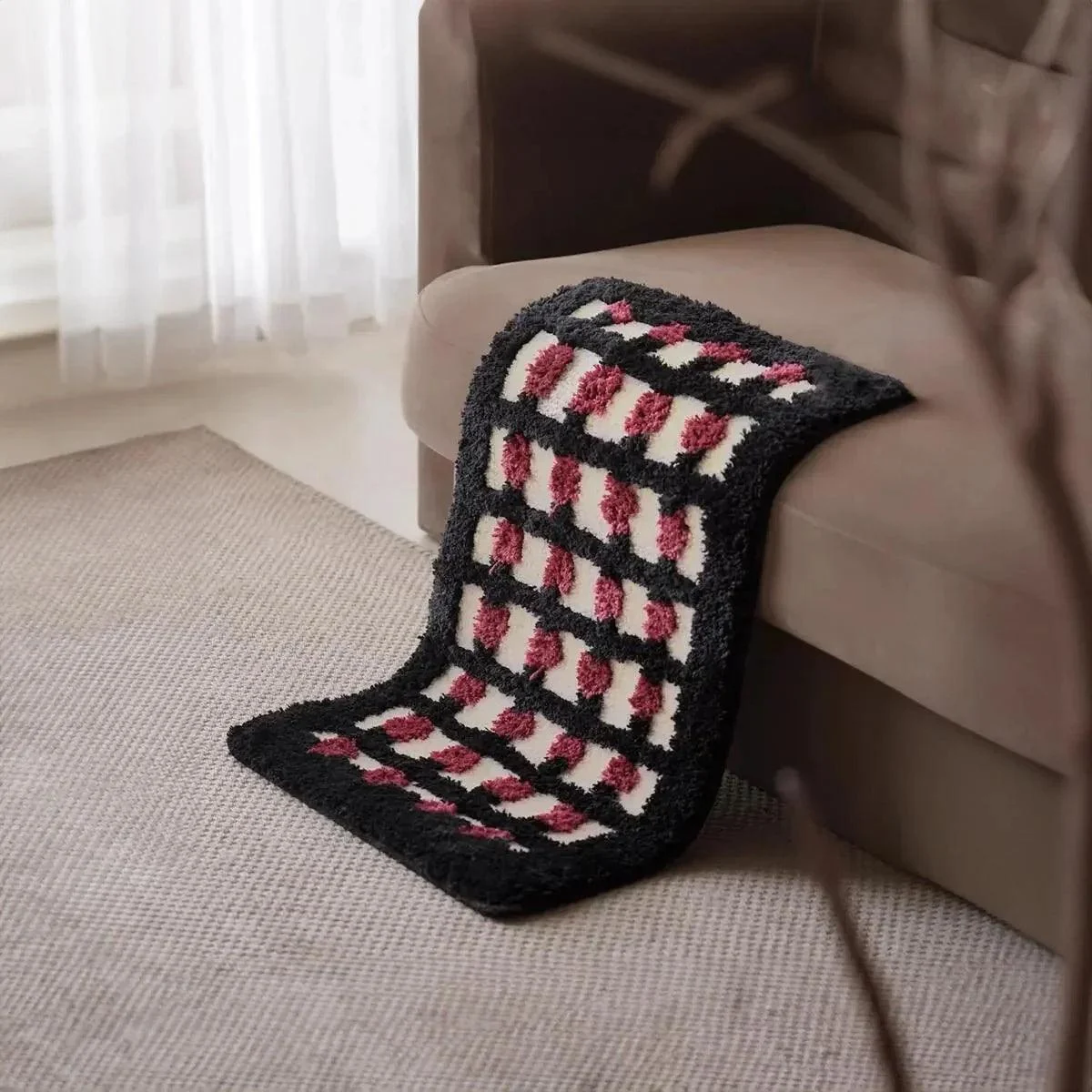 thick-checked-tufted-bathroom-mat-365168 Thick Checked Tufted Bathroom Mat 365168