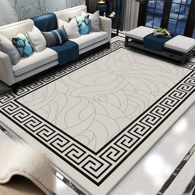 Red Blue Baroque Europe Carpet Thickened Living Room Rugs Large Decor - ISTANBULLU LTD