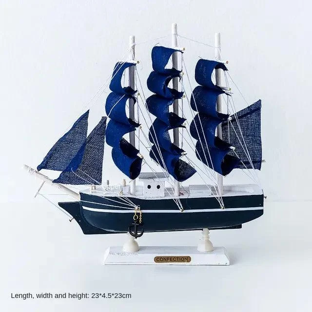 v-1481612236__358780500 Wooden Sailboat Model Decoration Crafts Birthday Gift Sculptures and Statues - ISTANBULLU LTD