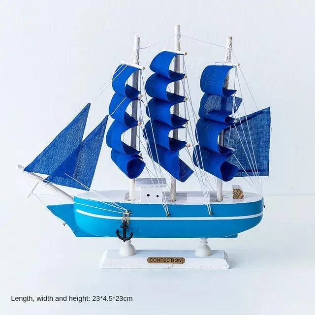 v-1481612244__-680708395 Wooden Sailboat Model Decoration Crafts Birthday Gift Sculptures and Statues - ISTANBULLU LTD