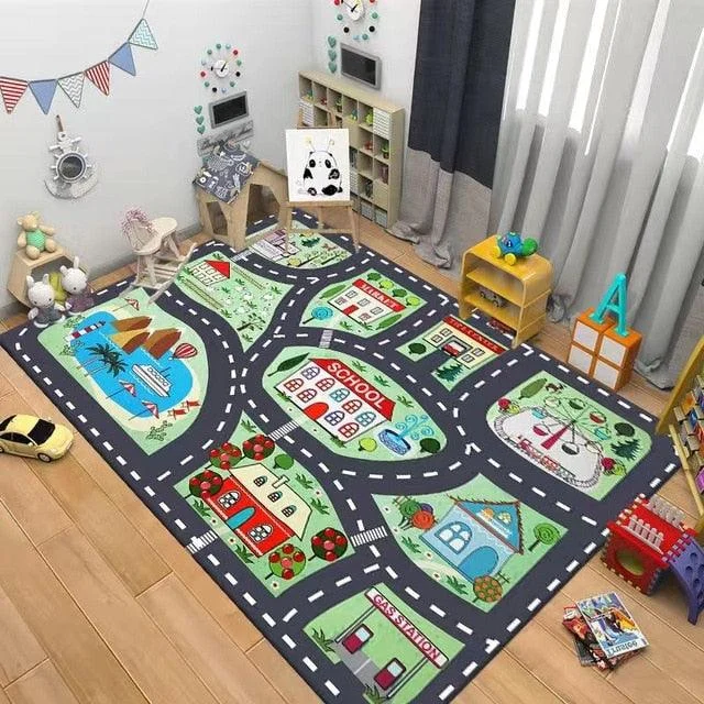 v-1569__2137347123 Road Traffic Route Map Carpet for Children Rugs Boys Girls - ISTANBULLU LTD