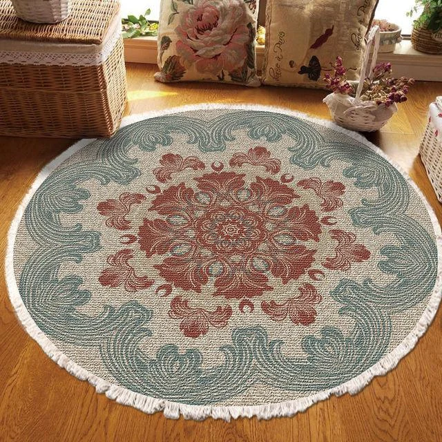 v-1573__1530237384 Relax Boho Tassel European Round Rugs Living Room Carpets Decoration Machine Washable - ISTANBULLU LTD