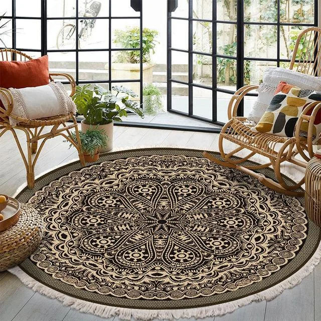 v-1575__1720162822 Relax Boho Tassel European Round Rugs Living Room Carpets Decoration Machine Washable - ISTANBULLU LTD