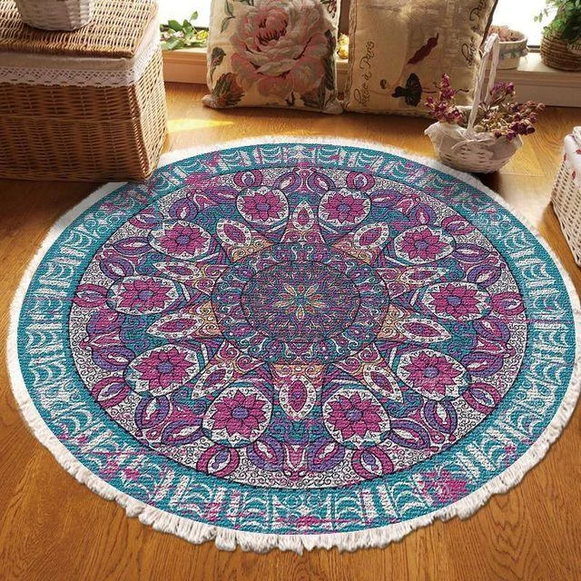v-50__-1786691311 Relax Boho Tassel European Round Rugs Living Room Carpets Decoration Machine Washable - ISTANBULLU LTD