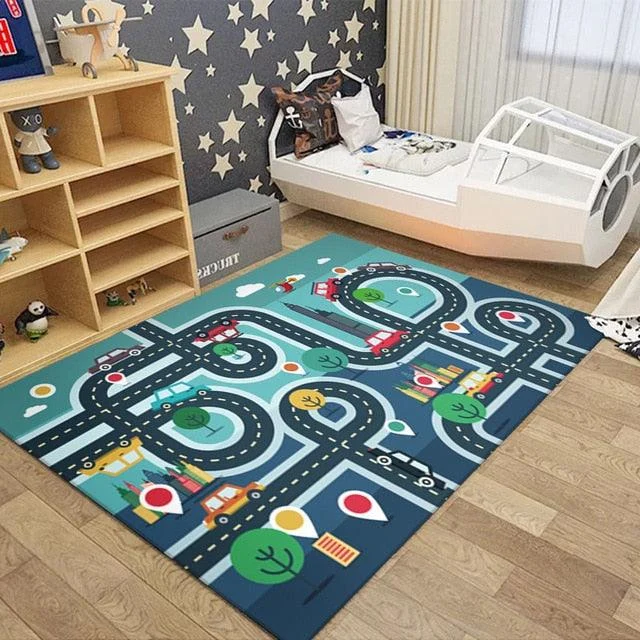 v-57__118403771 Road Traffic Route Map Carpet for Children Rugs Boys Girls - ISTANBULLU LTD