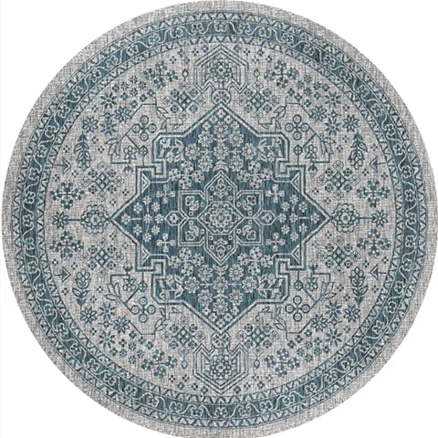 v-67__-400368229 Round Vintage Premium Rug Carpet Living Room Decoration Washable for Lounge Non-slip - ISTANBULLU LTD