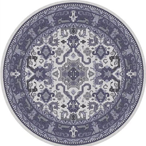 v-69__-1956109883 Round Vintage Premium Rug Carpet Living Room Decoration Washable for Lounge Non-slip - ISTANBULLU LTD