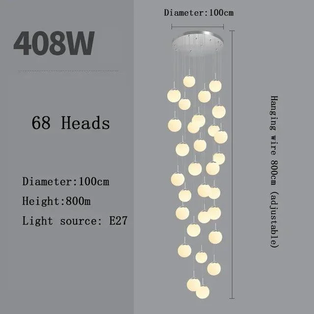 v-700487250__1556251673 Silver Gold European Glass Ball LED Pendant Lighting Living Dining Room Stairs Loft Chandelier - ISTANBULLU LTD