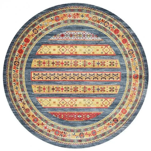 v-86__-934360305 Round Vintage Premium Rug Carpet Living Room Decoration Washable for Lounge Non-slip - ISTANBULLU LTD
