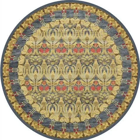 v-88__-960498786 Round Vintage Premium Rug Carpet Living Room Decoration Washable for Lounge Non-slip - ISTANBULLU LTD