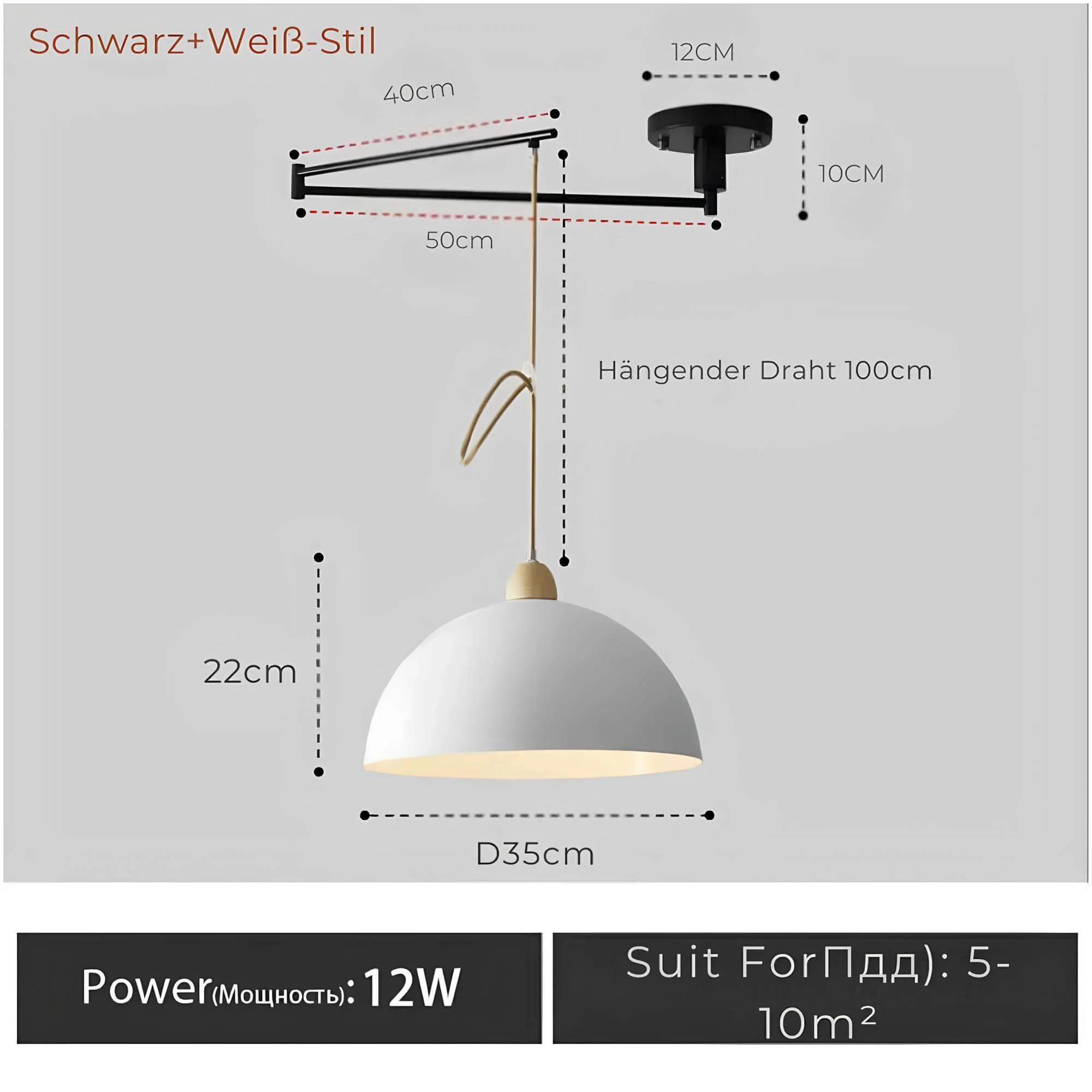 Verstellbare Led Leuchte Modernes Design 15w Neutralweiss Schwarz Weiss Xlumina 8