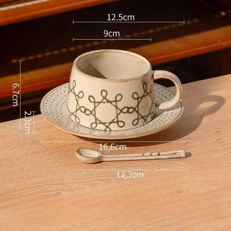 vintage-coarse-pottery-coffee-cup-saucer-set-649792 Vintage Coarse Pottery Coffee Cup Saucer Set 649792