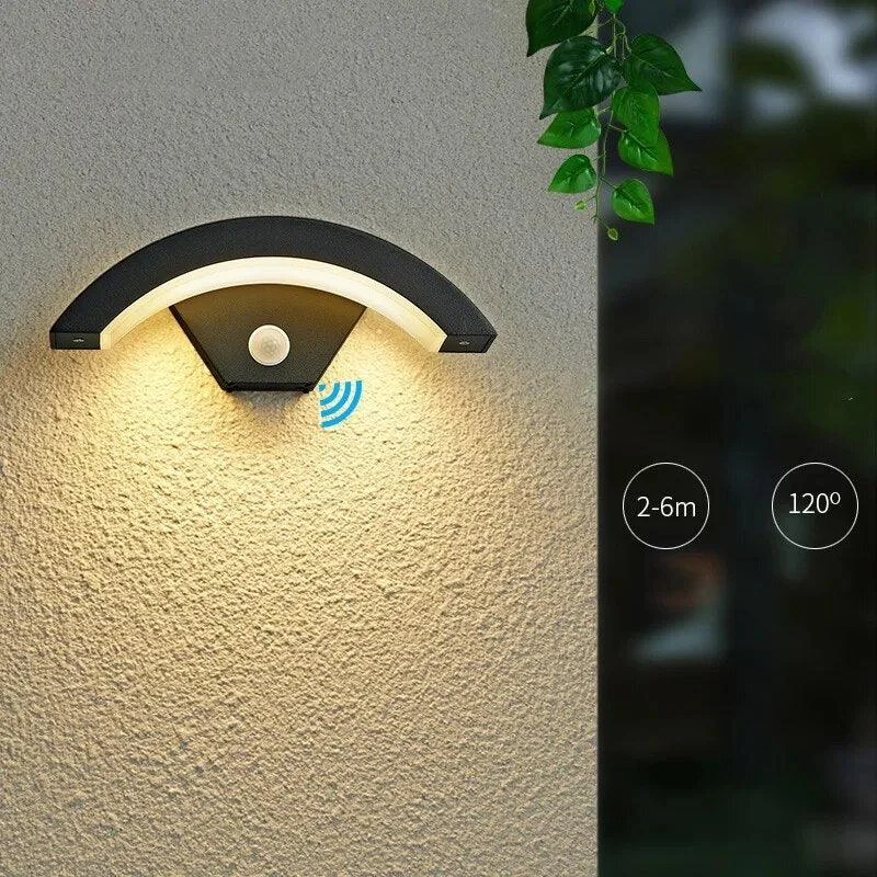 wDAu18W-24W-30W-Moden-Waterdichte-Outdoor-Wandlamp-Pir-Motion-Sensor-Wandlamp-Tuin-Veranda-Frontdoor-Zwart-aluminium VistaGleam - Modern waterproof wall light - ISTANBULLU LTD