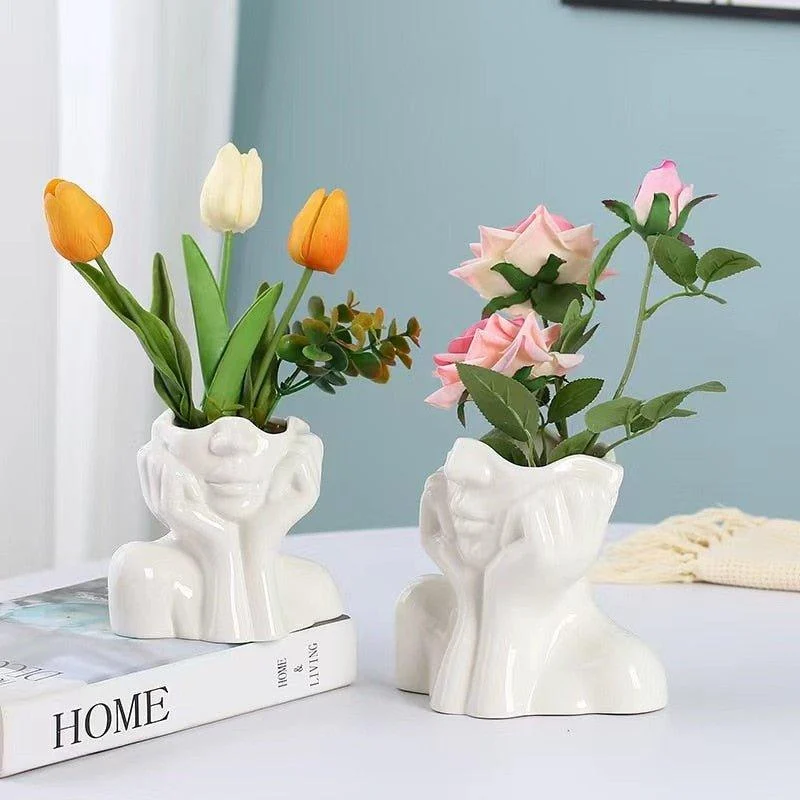 white-ceramic-shy-girl-decorative-vase-542179 White Ceramic Shy Girl Decorative Vase 542179