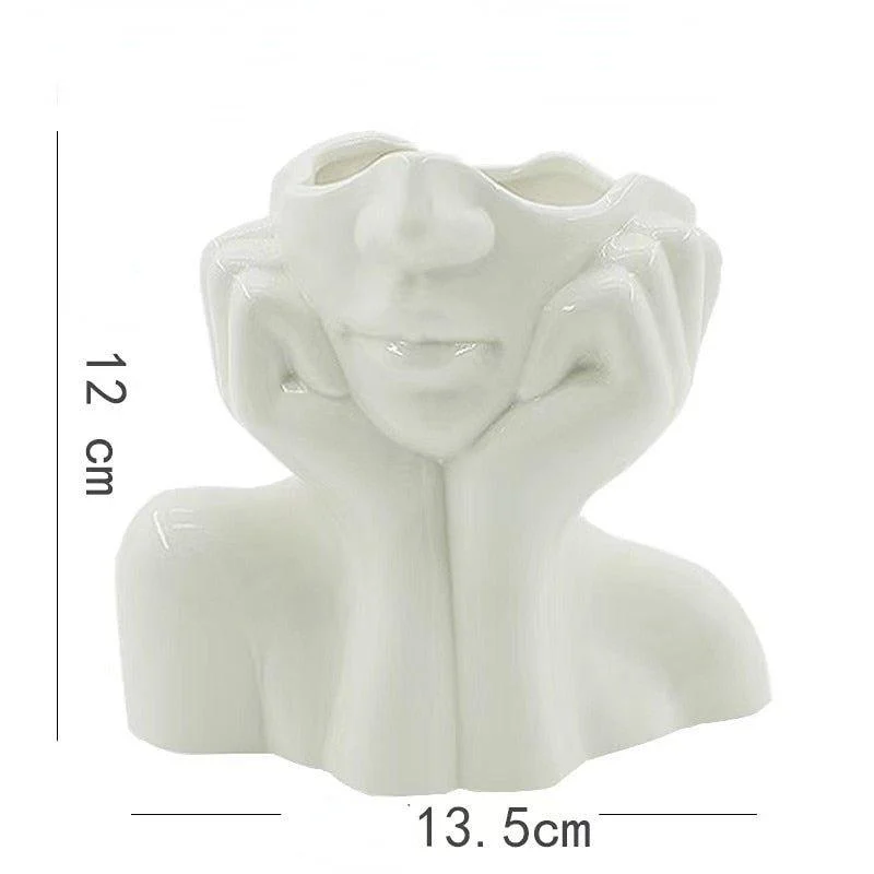 white-ceramic-shy-girl-decorative-vase-960192 White Ceramic Shy Girl Decorative Vase 960192